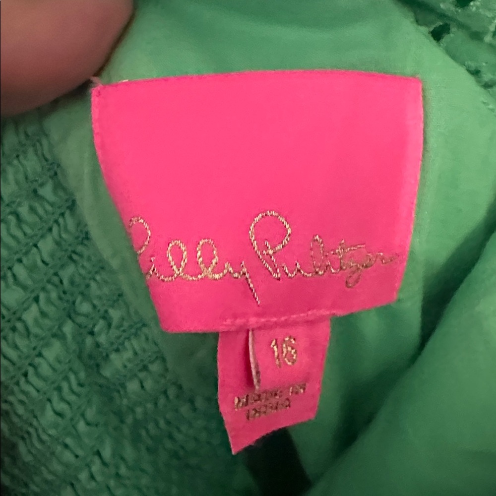 Lilly Pulitzer Green Eyelet Ruffle Blouse - Picture 2 of 3